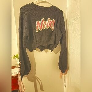 Black Sweater with 'Noir!' Graphic